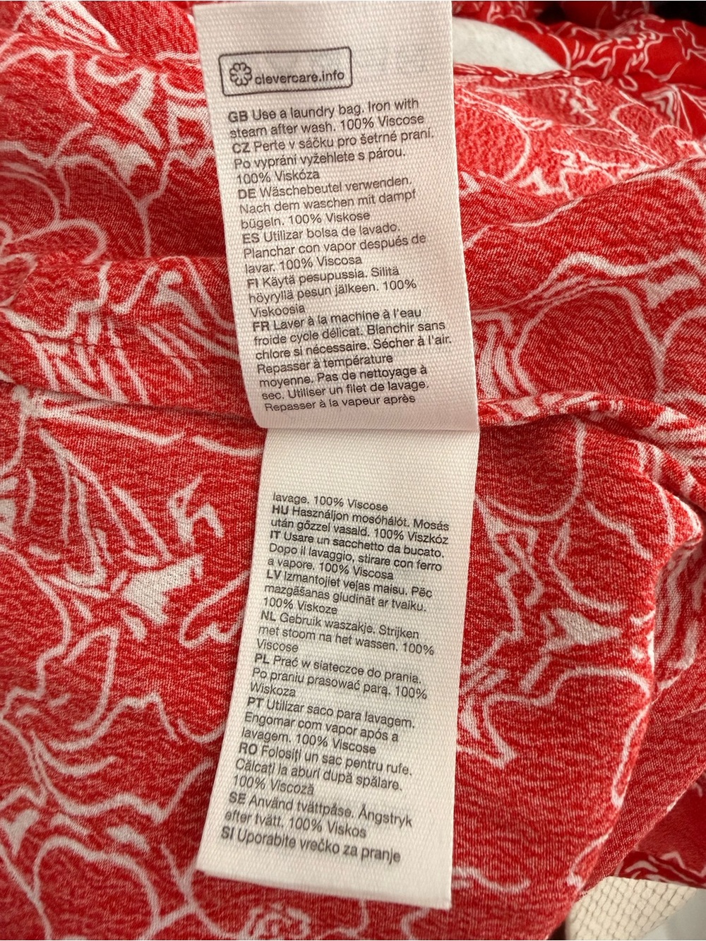 & Other Stories Red Floral Ruched Midi Dress Women EU 38 US 8 Viscose Side Slit - Picture 8 of 11